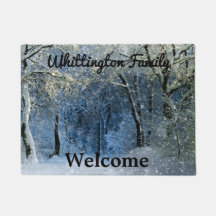 Familienname Snowy Forest Sunshine Welcome Door Ma