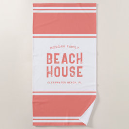 Familienname Sommerferien Beach House Strandtuch