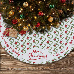 Familienname Texas Weihnachtskranz mit Red Bow Polyester Weihnachtsbaumdecke