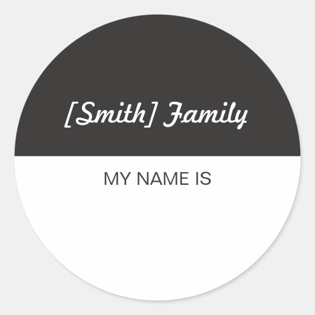 Familienname-Umbauten für Wiedersehen oder Runder Aufkleber (Vorderseite)