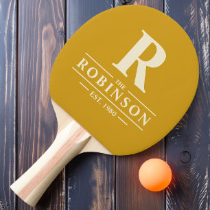 Familienname und anfänglicher Golden Ochre Tischtennis Schläger