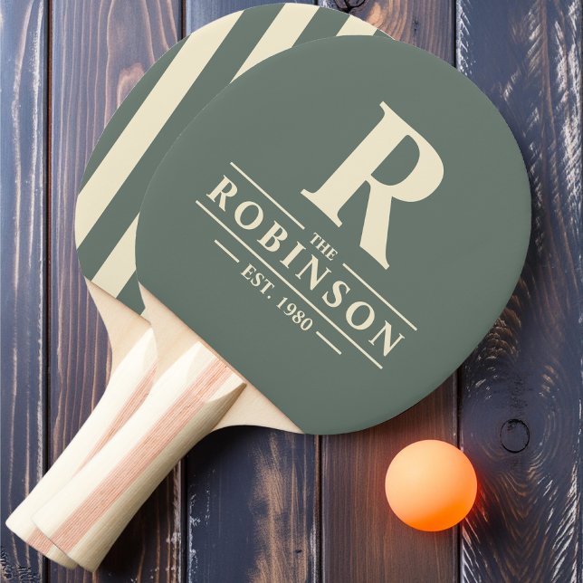 Familienname und anfänglicher Polo-Streifen warmes Tischtennis Schläger (Von Creator hochgeladen)