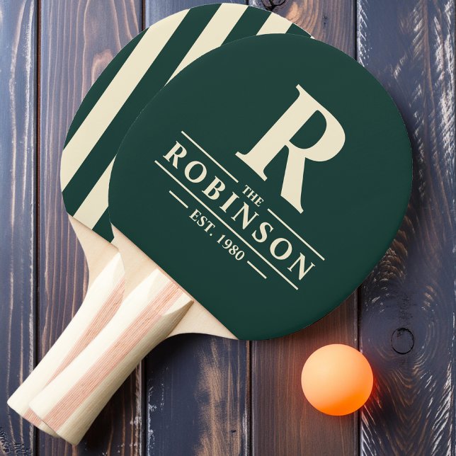 Familienname und anfänglicher Polo-Streifenbildsch Tischtennis Schläger (Von Creator hochgeladen)