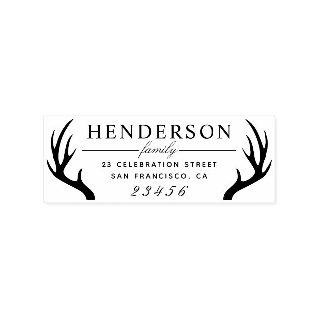 Familienname und benutzerdefinierte Rücksendeadres Gummistempel (Prägung)