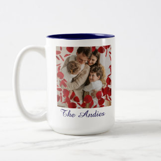 Familienname United Fototasse Zweifarbige Tasse