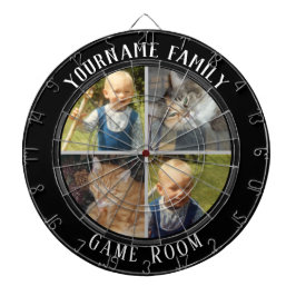 Familienname Vier-Foto-Spielzimmer Dartscheibe