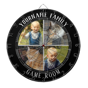 Familienname Vier-Foto-Spielzimmer Dartscheibe