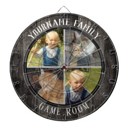 Familienname Vier-Foto-Spielzimmer Dartscheibe
