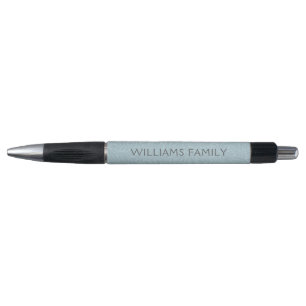 Familienname Vintage Blau Floral Botanisch Stift