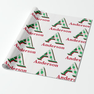 Familienname Weihnachten Geschenkpapier