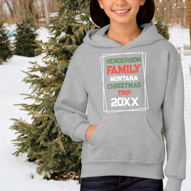 Familienname Weihnachten Getaway 20XX Hoodie (Von Creator hochgeladen)