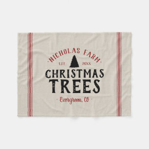 Familienname Weihnachtsbaum Bauernhof Getreidesack Fleecedecke