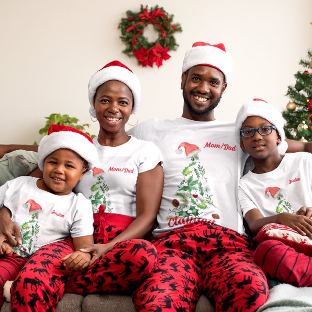 Familienname Weihnachtsbaum Santa T - Shirt (Von Creator hochgeladen)