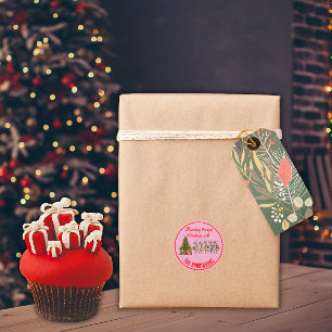 Familienname Whimsischer Weihnachtsmarschierer Runder Aufkleber