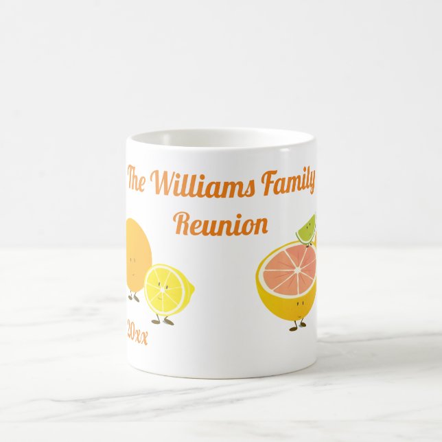 Familienname Wiedersehen Keepake Name Cartoon Obst Kaffeetasse (Mittel)