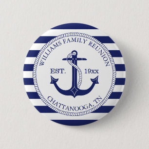 Familienname Wiedersehen Mit Monogramm Name Nautic Button