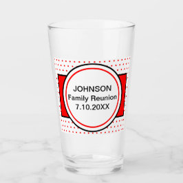 Familienname Wiedersehen Red Polka Dots Glas