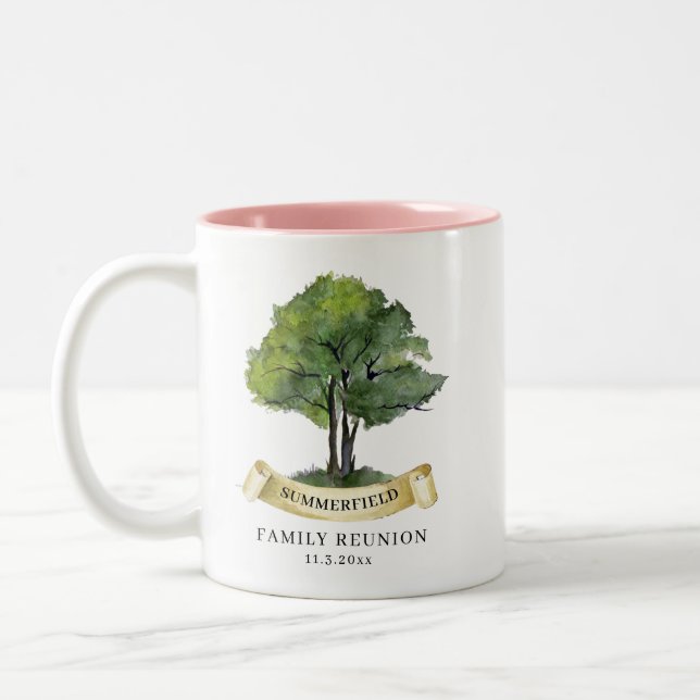 Familienname Wiedersehen Tree Keepake Name Persona Zweifarbige Tasse (Links)