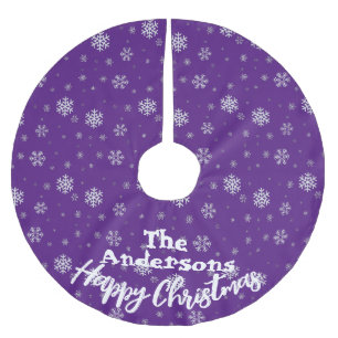 Familienname Winter-Schneeflocke Vintage Weihnacht Polyester Weihnachtsbaumdecke
