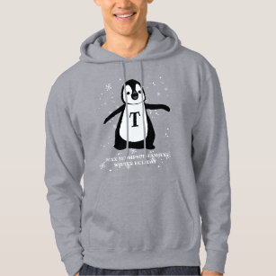 Familienname-Winter-Weihnachtsfeiertags-Pinguin Hoodie
