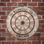 Familienname Wood Look Spielsaal Rustikal Dartscheibe<br><div class="desc">Erhöhen Sie Ihre Spielabende mit unserem speziell für Ihre Familie konzipierten Holzeffektdartboard, das eine persönliche Touch auf Ihre Zuhause bringen soll. Mit diesem einzigartigen Dartboard können Sie stolz Ihren Familiennamen und Ihre Lage anzeigen, sodass es sich nicht nur um ein Spiel handelt, sondern auch um ein geschätztes Familienerbe. Ideal für...</div>