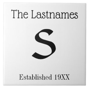 Familienname-Zeichen-einfaches modernes Fliese
