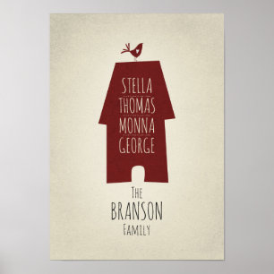 Familiennamen personalisierte Wandkunst Poster