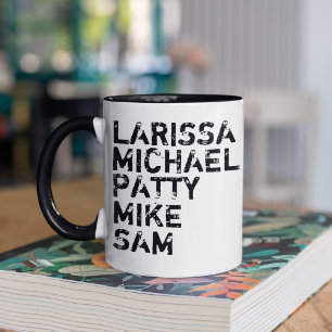Familiennamen Typografie Schwarz-weiß Stilvoll Tasse