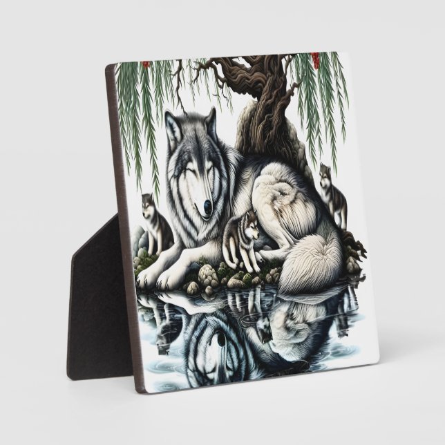 Familienoase Serene Wolf in idyllischer Natur Fotoplatte (Vorderseite)