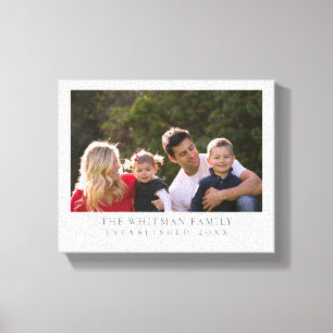 Familienpersonalisiertes Foto Weiß Leinwanddruck