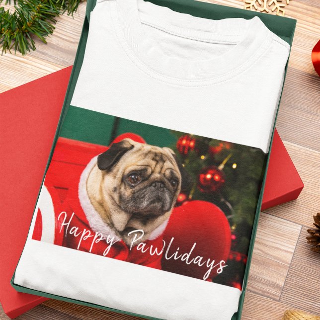 Familienpferd Hund Foto Weihnachten Glückwunsch Pa T-Shirt (Von Creator hochgeladen)