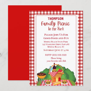 Familienpicknick Grillfest Grillen im Freien Barbe Einladung
