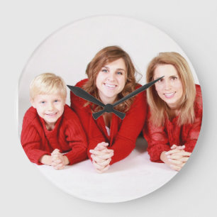 FAMILIENPORTRAIT CUSTOM FOTO WALL CLOCK GROßE WANDUHR