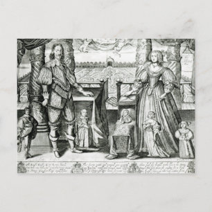 Familienportrait von Charles I. Postkarte