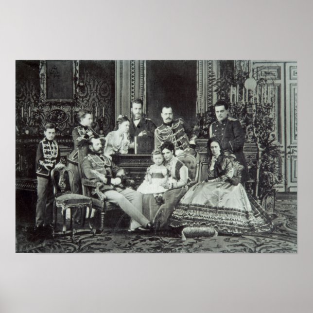 Familienportrait von Kaiser Alexander II. Poster (Vorne)