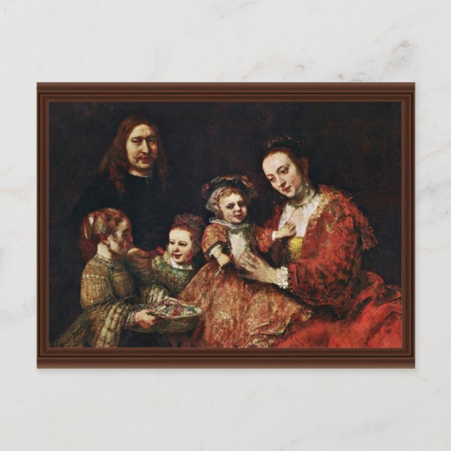 Familienportrait von Rembrandt Harmenszoon Van Postkarte (Vorderseite)
