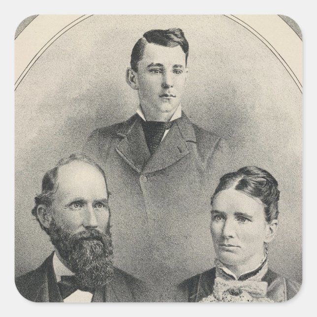 Familienportraits von Chilen Quadratischer Aufkleber (Vorderseite)