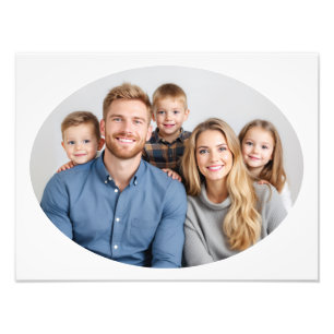 Familienporträt-Foto-Vergrößerungsvorlage Oval Fotodruck