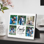 Familienquotenspeicher - Collage Keepake Modern Fotoplatte<br><div class="desc">Cherish Familie Momente mit unserem Familienangebot Gedächtnis Erinnerung Collage halten Modern Easel Plaque! Diese schöne, einfache Tafel zeigt ein herzliches Schriftzeichen-Zitat: "Familie. Wo das Leben beginnt und Liebe nie endet." Unter dem Zitat, personalisieren Sie es mit Ihrem Familiennamen und etablierten Jahr. Um das Zitat herum, erstellen Sie eine einzigartige Collage...</div>