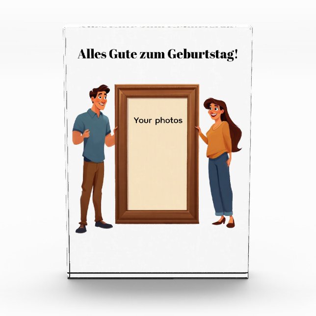 Familienrahmen - Mama & Papa halten dein Bild Fotoblock (Vorderseite)