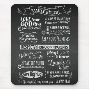 Familienregeln - Christliche Werte zum Zusammenleb Mousepad