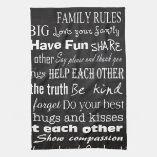 Familienregeln Nachname Persönliche Küche Geschirr Küchentuch