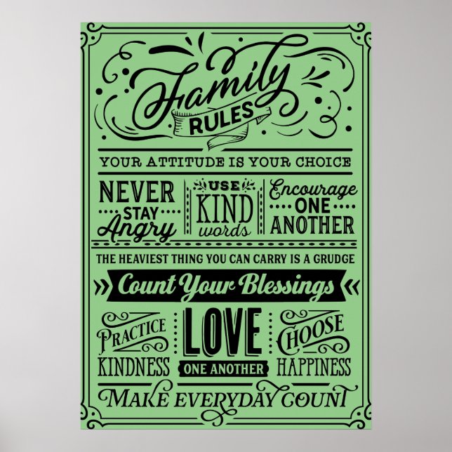 Familienregeln Poster (Vorne)