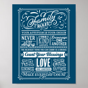 Familienregeln Typografie House Regeln Niedliches  Poster