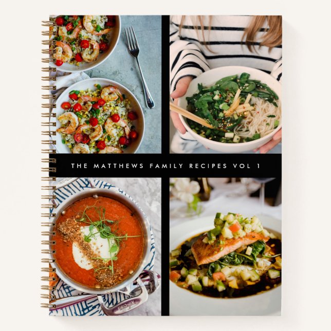 Familienrezepte 4 Foto Rezept Kollektion Schwarz Notizbuch (Vorderseite)