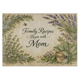 Familienrezepte beginnen mit Mama Schneidebrett