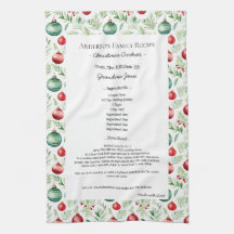 Familienrezepte Heirloom Text Weihnachtsschmuck