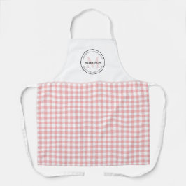 Familienrezepte Red Gingham Monogram Schürze