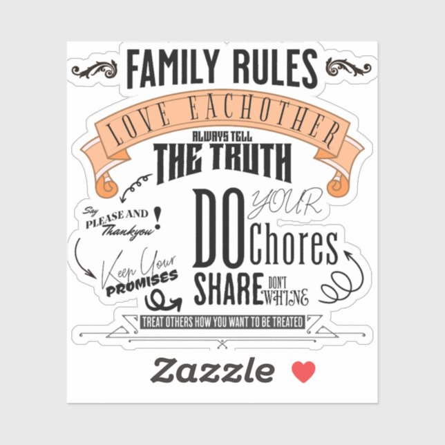 FAMILIENRULES SQUARE STICKER (Blatt)