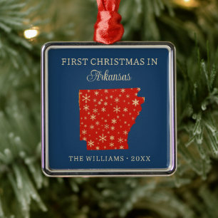 Familiens erstes Weihnachten in Arkansas, USA-Bund Ornament Aus Metall